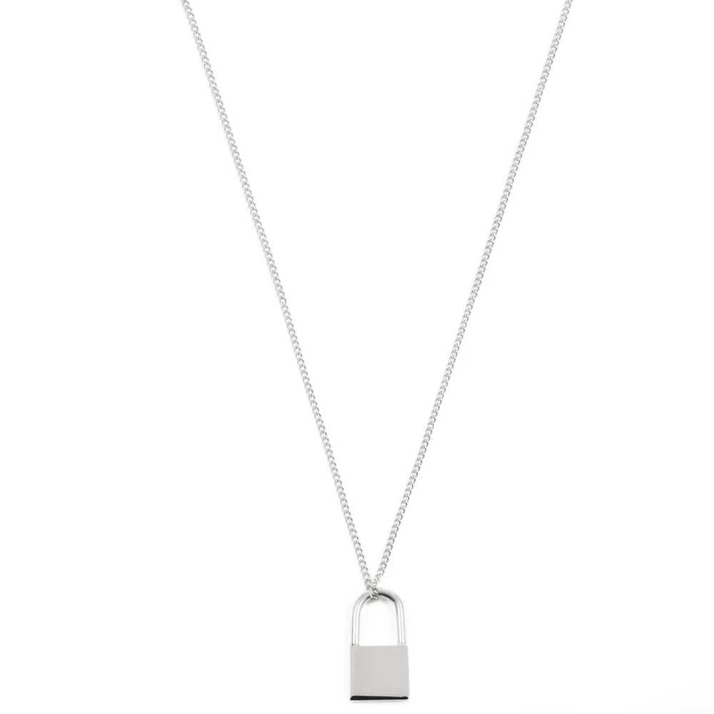 Chic Silver Padlock Necklace